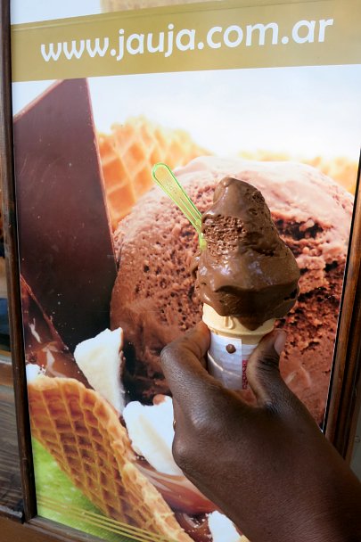 Delicious chocolate ice-cream at Jauja Bariloche Argentina by Authentic Food Quest