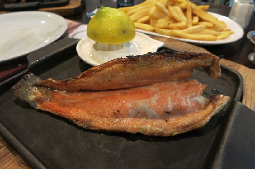 Grilled Trout or Trucha in Bariloche typical food in Patagonia Argentina by Authentic Food Quest