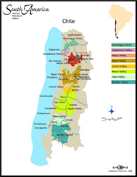 Wines of Chile map by Authentoc Food Quest