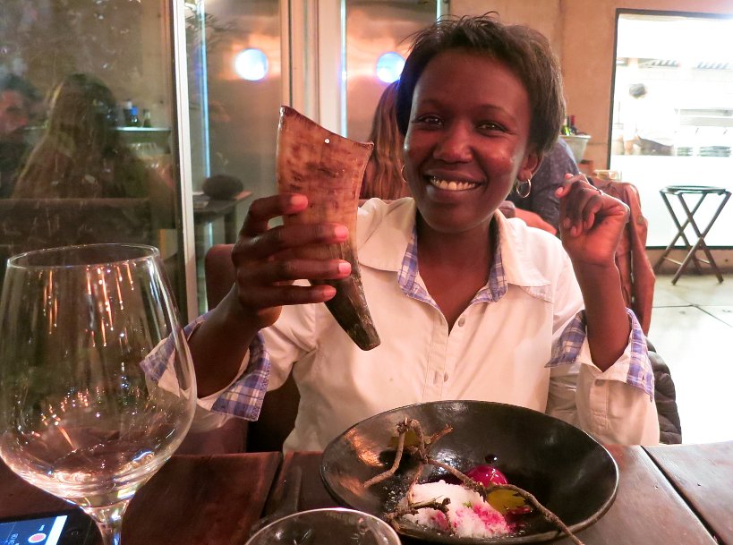 Rosemary Drinking Chicha in Santiago Chile Authentic Food Quest