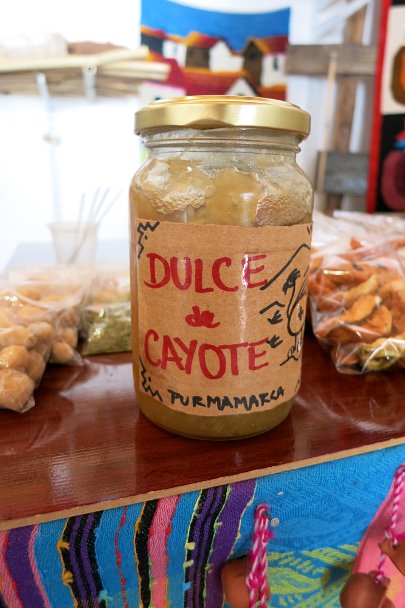 Argentinian food store in Pumarmarca Argentina selling dulce de cayote