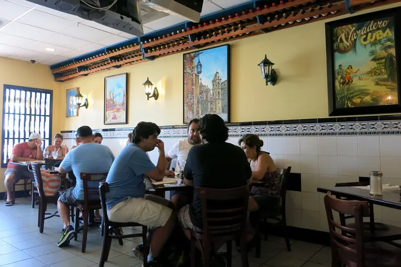 The inside of El Exquisito Restaurant in Little Havana, Miami FL and Cuban restaurant Miami