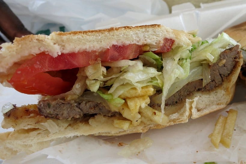 Cuban Sandwich Pan Con Bistec or steak sandwich at Havana, Cuban Restaurant, Miami