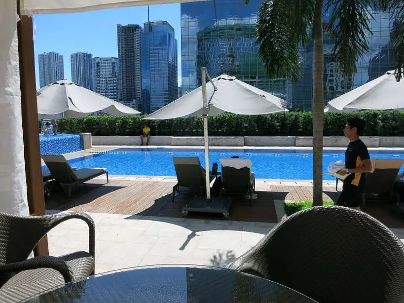 By the Swimming Pool Shangri La Kerry Sports Manila by Authentic Food Quest