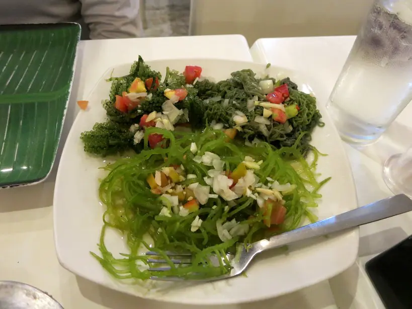 Trio of seaweed salads at Rico's lechon cebu lechon authentic food quest