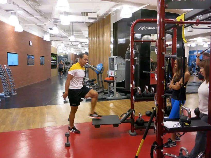 Kerry Sports Synrgy training at the fitness center in Manila by authentic food quest