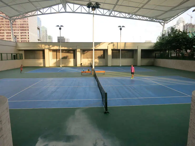 Tennis court Shangri La Kerry Sports Manila by Authentic Food Quest