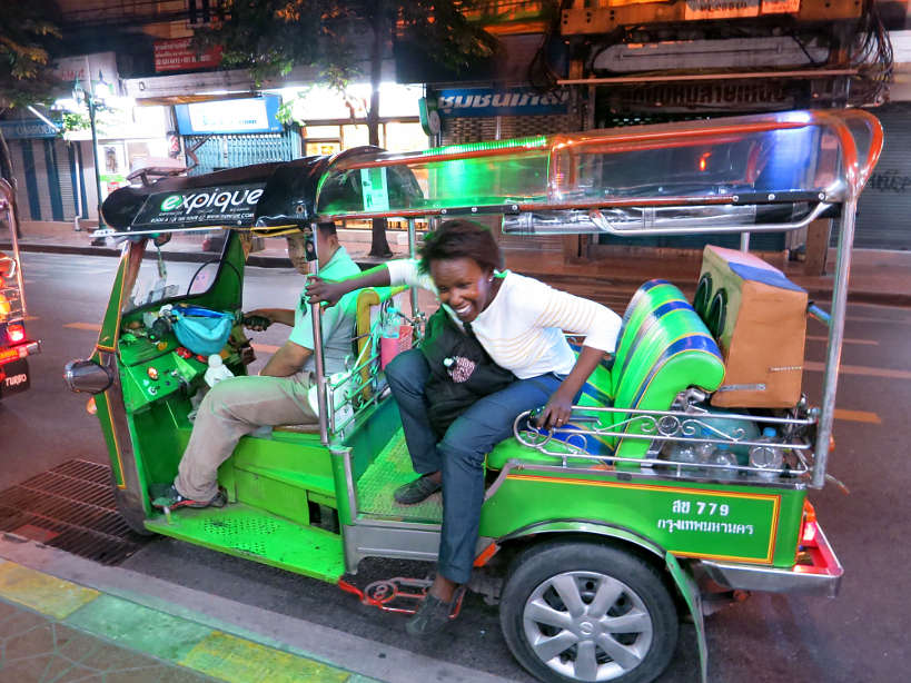 Rosemary at Tuk Tuk tour with Expique for Gifts for travelers by Authentic Food Quest