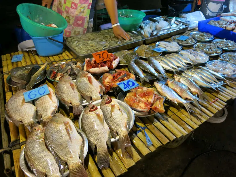 Sathorn Market Fish Stall Bangkok Markets Authentic food quest