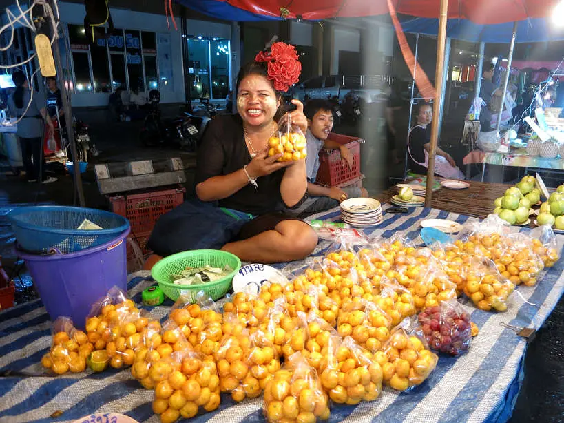 Sathorn Market Fruit Lady Bangkok Markets Authentic food quest