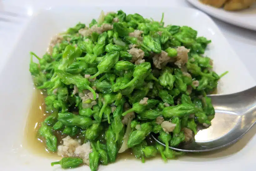 Thai Flowers With Minced Pork Bangkok Food by Authentic Food Quest