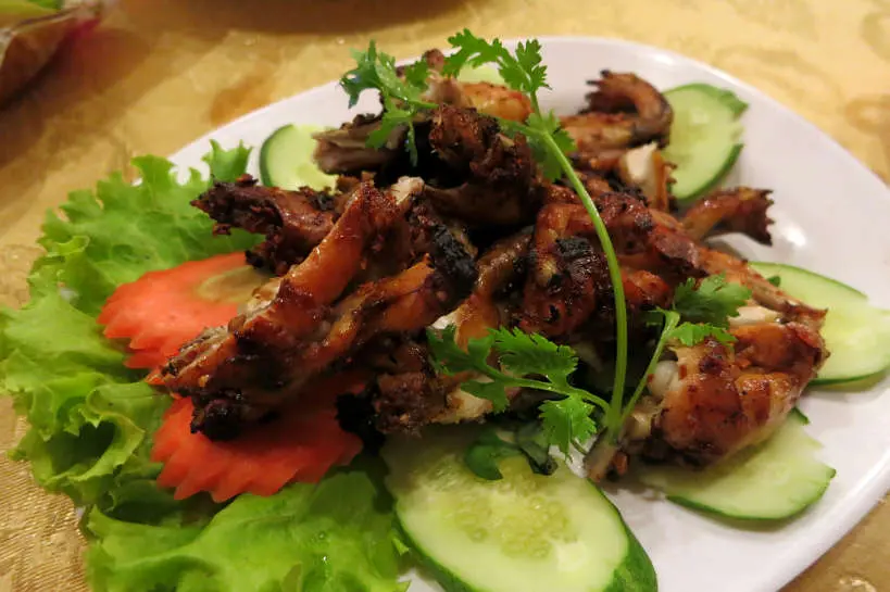 Grilled frogs with chili in Cambodia by Authentic Food Quest