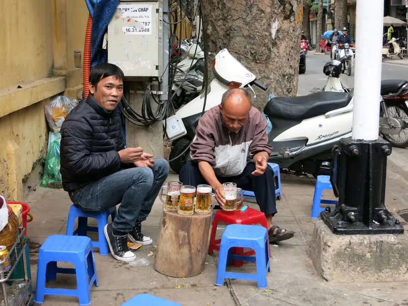 Workers having Bia Hoi for Food in Vietnam by Authentic Food Quest