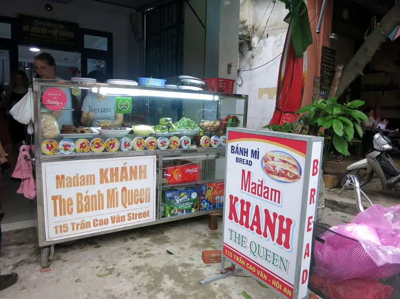 Madam Khanh, known as the Banh Mi Queen where to find the best banh mi in Hoi An and in Vietnam VietnameseSandwich Authentic Food Quest