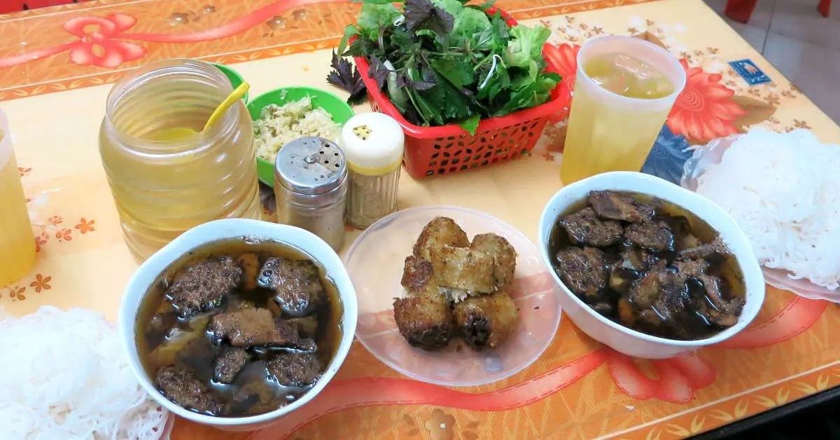 Bun Cha meal one of the Best Hanoi Food by AuthenticFoodQuest