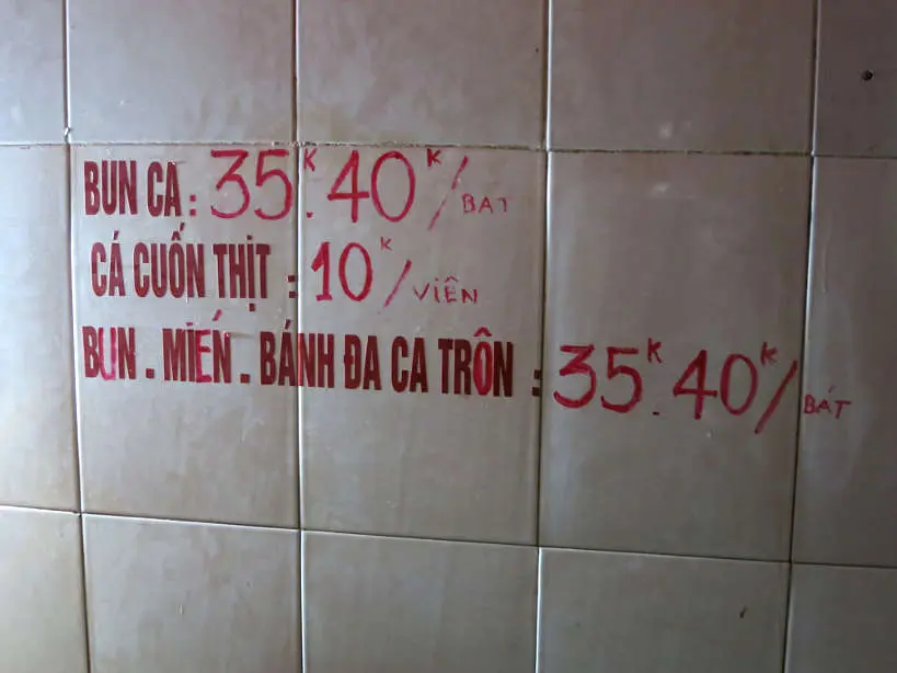 Bun Ca Menu Must Eat in Hanoi Authentic Food Quest