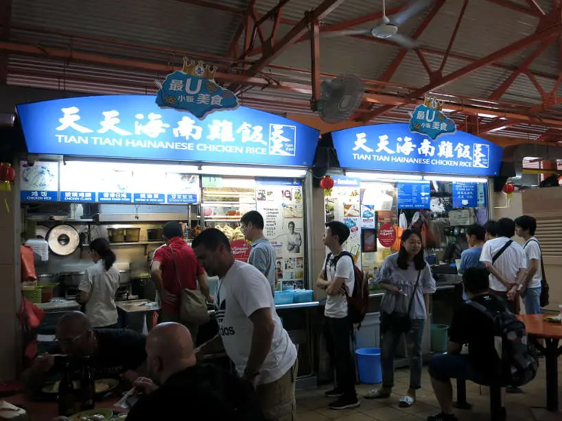 Line at Tian Tian Hawker Chan Singapore by Authentic Food Quest