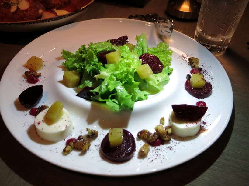 Raging Bull Beet Root Salad Shangri-La at the Fort Restaurants Authentic Food Quest