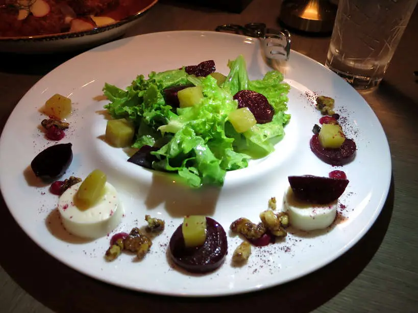 RagingBullBeetRootSalad_ShangriLaatTheFortRestaurants_AuthenticFoodQuest Raging Bull Beet Root Salad Shangri-La at the Fort Restaurants Authentic Food Quest