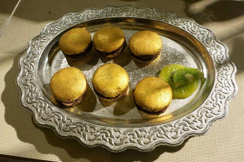 Gold macarons Food Museum Penang
