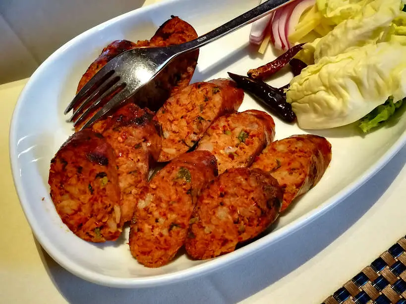 Sai Oua sausages at Lotus of Siam for Best Asian Restaurants in Las Vegas by Authentic Food Quest
