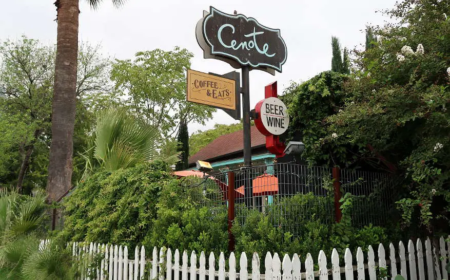 Outside cenote one of the best breakfast tacos in Austin