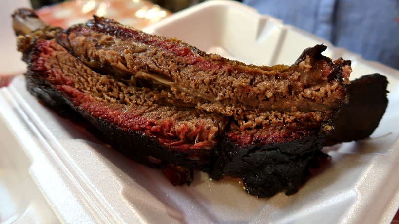 Giant Rib at Blacks BBQ Best Texas BBQ in Lockhart Authentic Food Quest