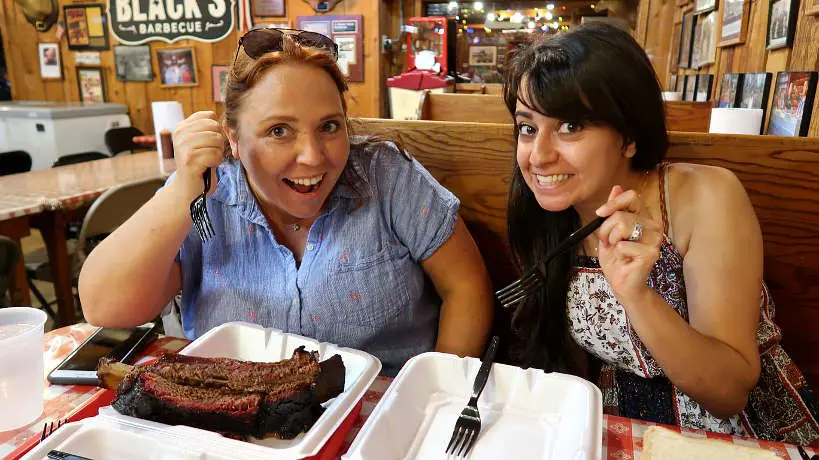 Maria and Taiss at Blacks Best BBQ in Lockhart Authentic Food Quest