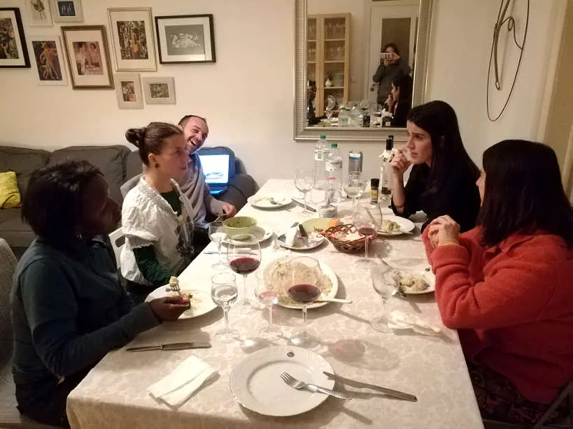 Rosemary,Maobi, Gennaro,Juana and Cristina for Portuguese food and Portuguese Dinner while Eating with a Portuguese family with made in a Lisbon cooking classby Authentic Food Quest