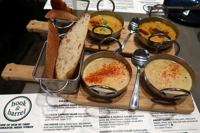 Hook And Barrel She Crab Soup and Oyster Stew for Best Food in South Carolina by Authentic Food Quest.Here's what and where to eat in Myrtle Beach, South Carolina
