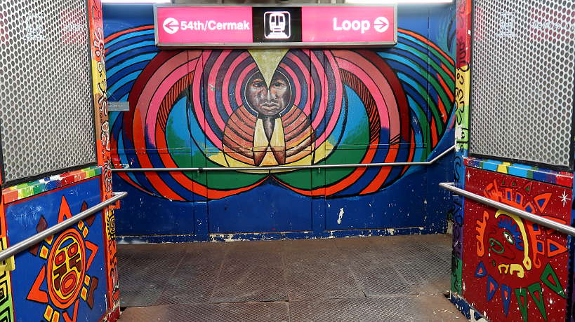 Cermak Station Street Art near the Best taco place in the US Authentic Food Quest