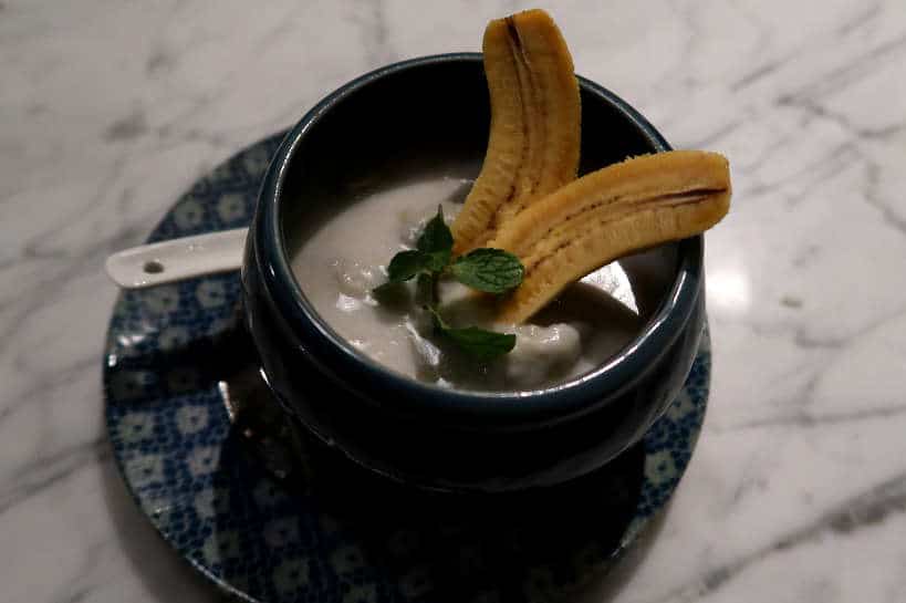 Nam Vanh Mak Gluey Cassava Coconut Banana a Favorite Laos Dessert for Laos Cuisine at Rosewood Luang Prabang by Authentic Food Quest