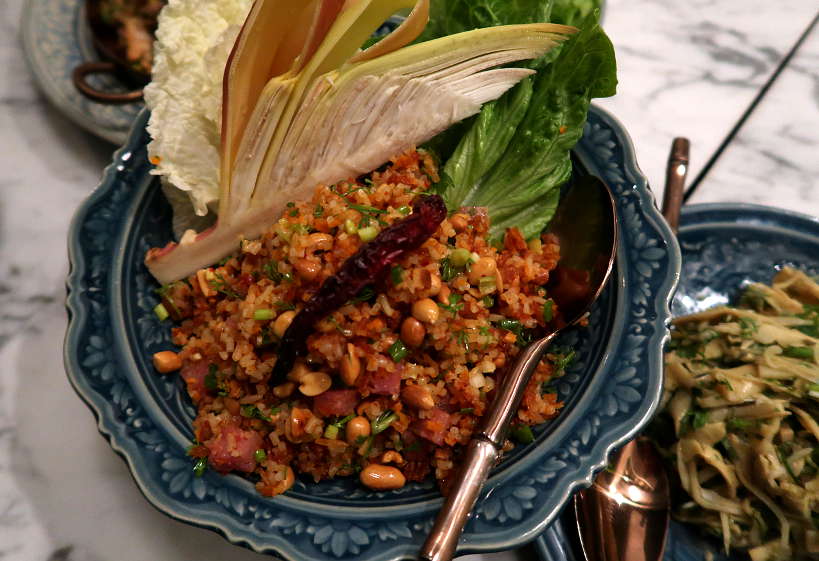 Nem Thadeua for Lao Crispy Coconut Curry Rice Salad at Rosewood Best Restaurant In Luang Prabang by Authentic Food Quest