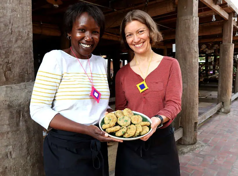 Rosemary and Claire at the Luang Prabang Cooking Class by Authentic Food Quest