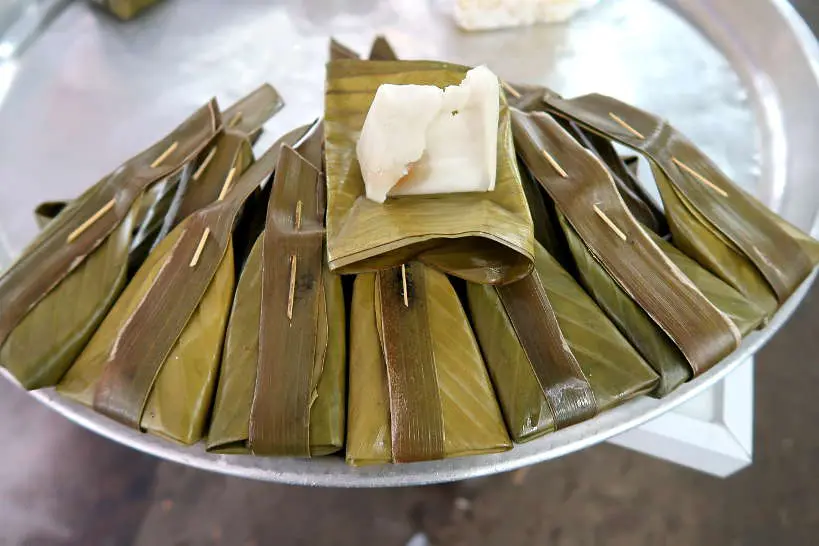 Banana Leaves Desserts at Warorot Market for Food Chiang Mai by Authentic Food Quest