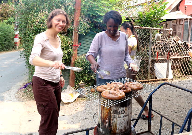 Grilling Thailand Sausage by Authentic Food Quest