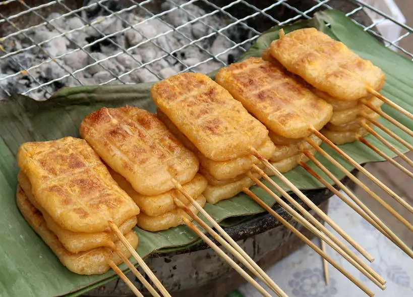 Sticky Rice Skewers for Laos Food by Authentic Food Quest