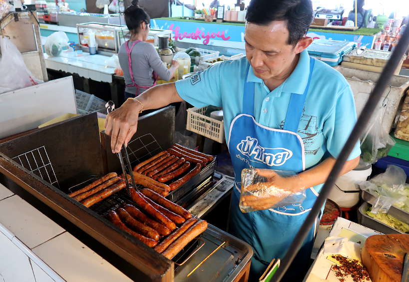 Vendor of Northern Thai Sausage At Siri Wattana Market by Authentic Food Quest