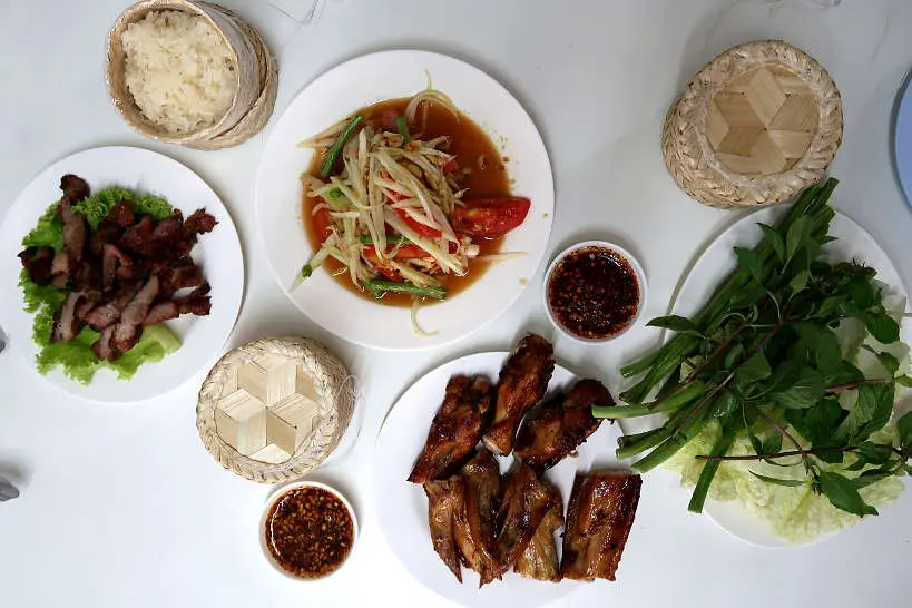 Grilled Chicken and Isaan dishes at Toy Roszab one of the best Restaurants in Chiang Mai by Authentic Food Quest