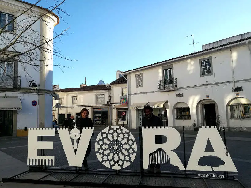 Claire and Rosemary by Evora sign in Portugal Authentic Food Quest