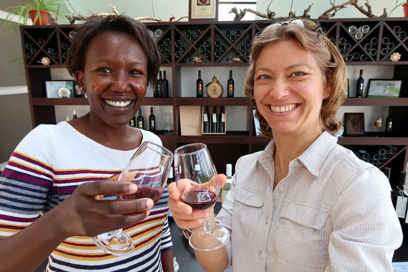 Rosemary and Claire at Orbelus Winery for Melnik Wine Bulgaria by Authentic Food Quest