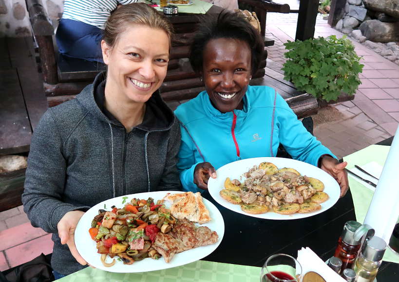 Claire and Rosemary at a Bulgarian Restaurant by Authenticfoodquest.com