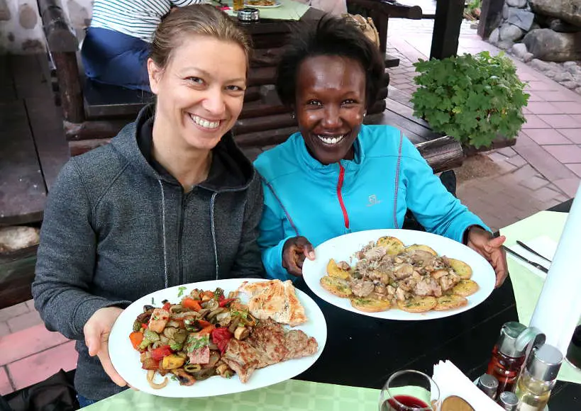 Claire and Rosemary at a Bulgarian Restaurant by Authenticfoodquest.com