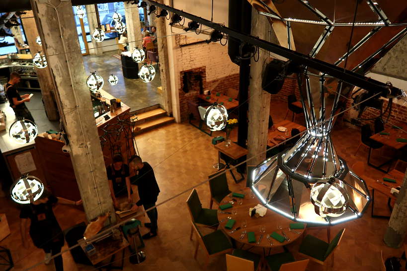 Inside decor Cosmos Restaurant Sofia by Authentic Food Quest