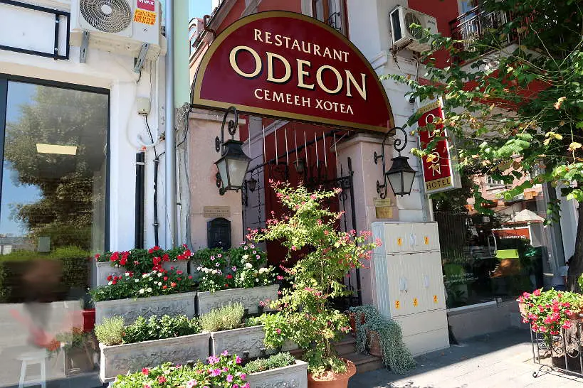 Odeon Restaurant Entrance one of the best Plovdiv restaurants Bulgaria_AuthenticFoodQuest
