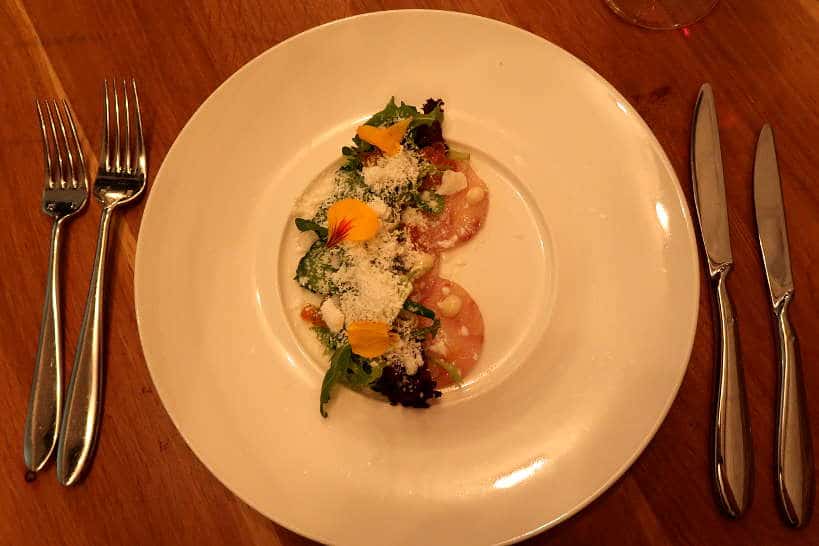 Smoked Sturgeon at Cosmos Restaurant Sofia by Authentic Food Quest