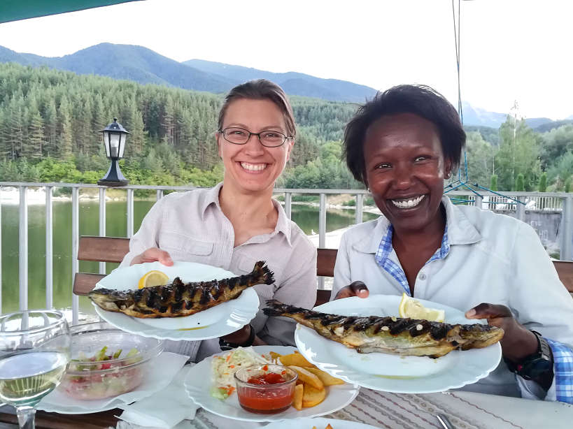 Claire and Rosemary at Krinetz Restaurant Bansko Restaurants Bulgaria by AuthenticFoodQuest.jpeg