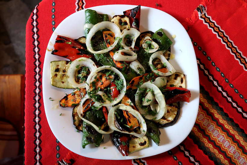 Plate of Grilled Vegetables at Kristys Restaurant One of the best Restaurants in Bansko Bulgaria by AuthenticFoodQuest