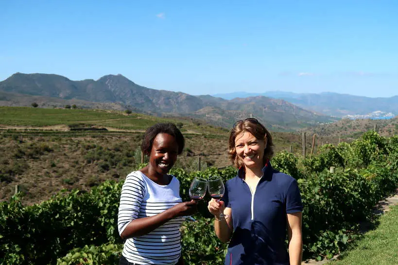 Claire and Rosemary at Martin Faixo Winery in Alt Emporda Wines Spain by Authentic Food Quest