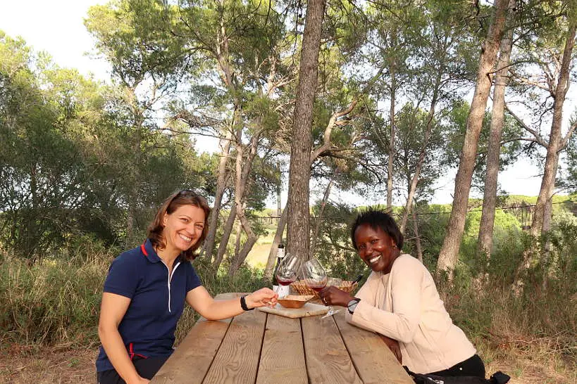 Claire and Rosemary at Mas Geli Winery Emporda Wines Spain by Authentic Food Quest